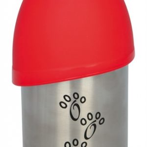 Trixie drinkfles rvs met plastic drinkbakje assorti