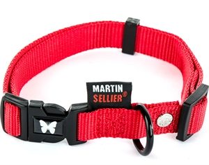Martin sellier halsband nylon rood verstelbaar