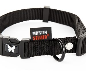 Martin sellier halsband nylon zwart verstelbaar