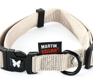 Martin sellier halsband nylon grijs verstelbaar