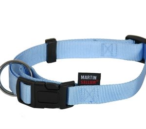 Martin sellier halsband basic nylon blauw