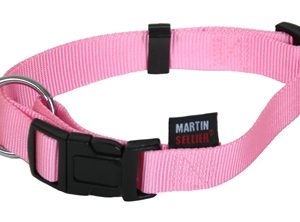 Martin sellier halsband basic nylon roze
