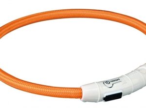 Trixie halsband flash light lichtgevend usb oplaadbaar oranje
