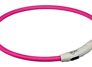 Trixie halsband flash light lichtgevend usb oplaadbaar roze