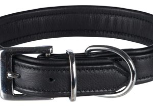 Trixie halsband hond active comfort leer zwart