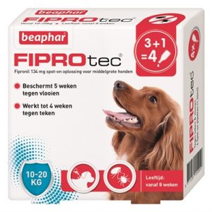 Beaphar fiprotec hond tegen teken en vlooien