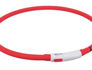 Trixie halsband usb flash light lichtgevend oplaadbaar rood