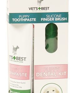 Vets best puppy tandpasta met vingerborstel kit