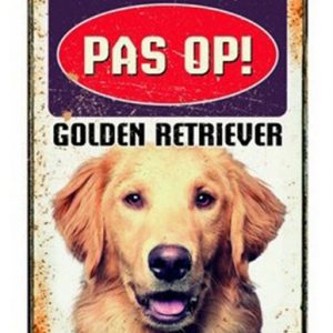 Plenty gifts waakbord blik golden retriever