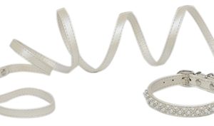 Croci hondenriem met halsband pearls parels wit