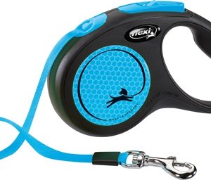 Flexi rollijn new neon tape zwart / neon blauw