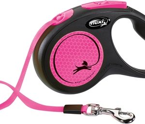 Flexi rollijn new neon tape zwart / neon roze