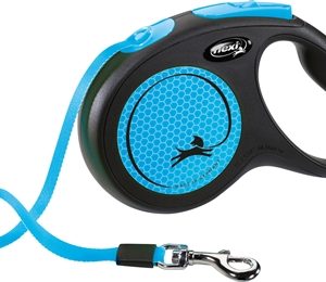Flexi rollijn new neon tape zwart / neon blauw