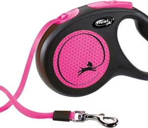Flexi rollijn new neon tape zwart / neon roze