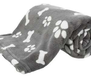 Trixie hondendeken kenny fleece bot / pootjes grijs
