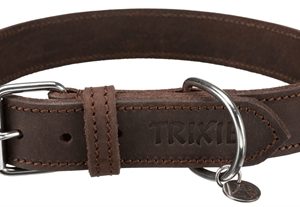 Trixie halsband hond rustic vetleer donkerbruin