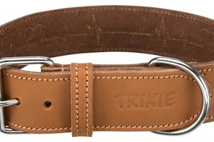 Trixie halsband hond rustic vetleer heartbeat bruin