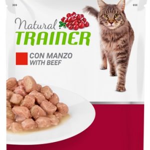 Natural trainer cat adult beef pouch