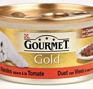 Gourmet gold cassolettes duet van vlees in saus met tomaten